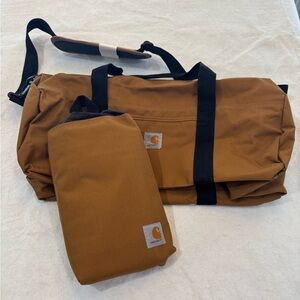 Carhartt Tan Canvas Duffel Bag with Pouch